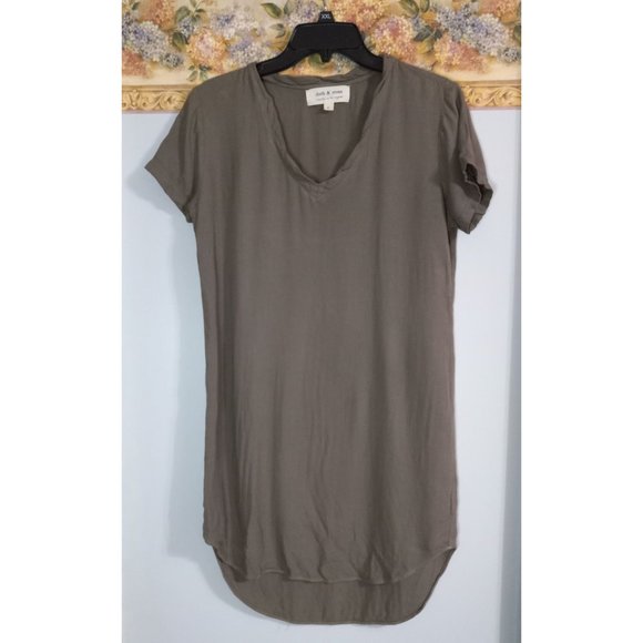 Anthropologie Cloth & Stone Small Khaki Green Crispin Mini Casual Comfort Dress - Picture 1 of 3